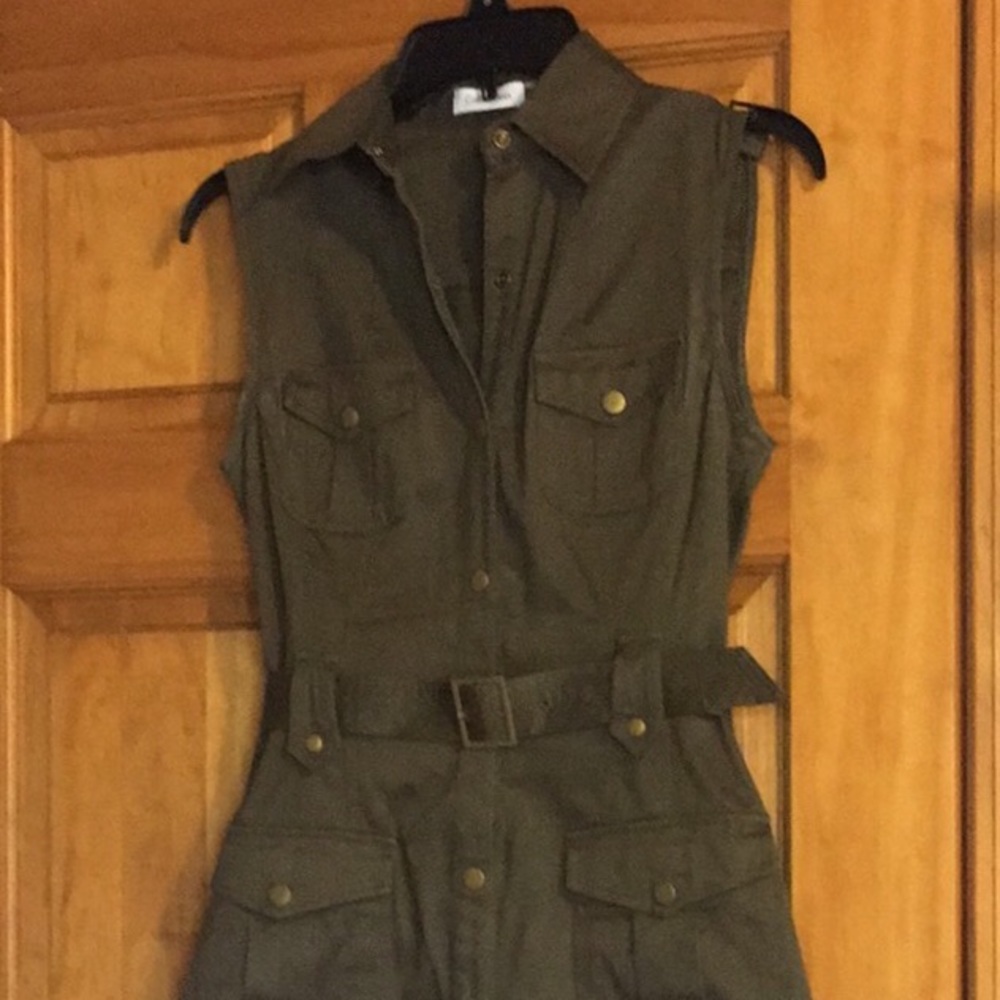 Calvin Klein olive green sleeveless dress